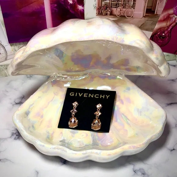 GIVENCHY Rose Gold/Champagne Drop Earrings with Post Backs - Picture 11 of 16
